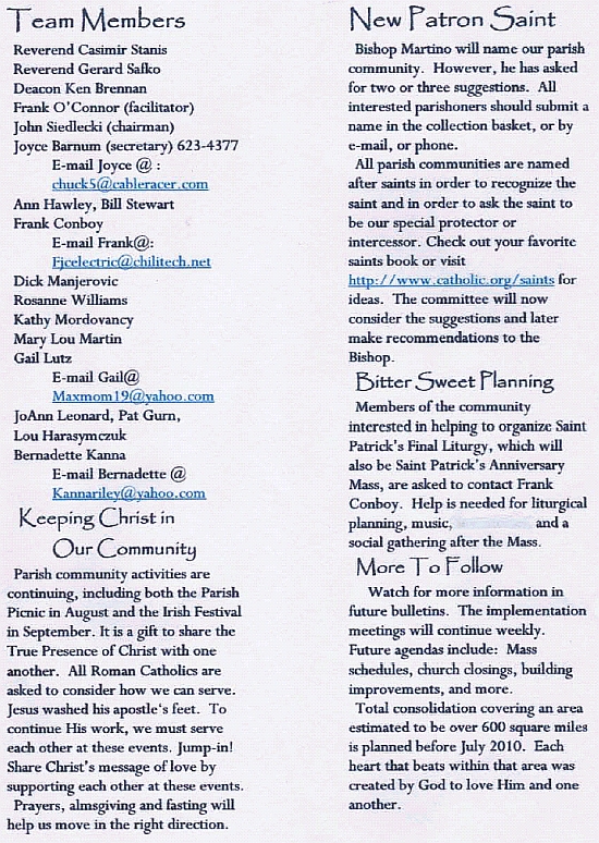 News About Our New Parish